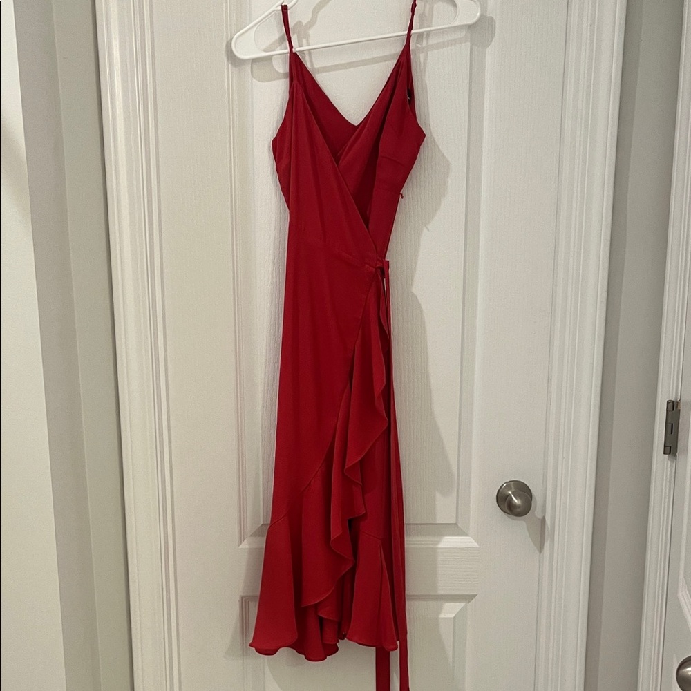 Lulu's Vibrant Red Asymmetrical Dress